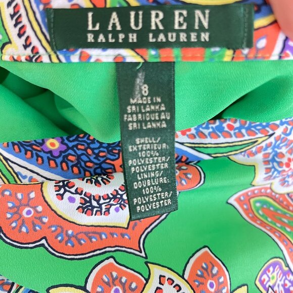 Lauren Ralph Lauren Mandala‎ Palazzo Wide Leg Lined Paisley Pants Size 8 - Picture 4 of 4